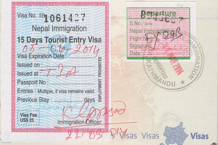 Visa and Permit Fees in Nepal